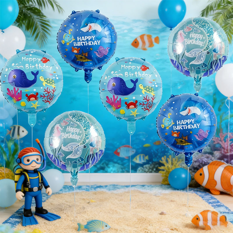 Marine Aquarium Decorations - Conjunto de 6 Balões com Tema