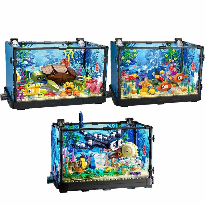 Marine Aquarium Decorations - Conjunto de blocos de construção para