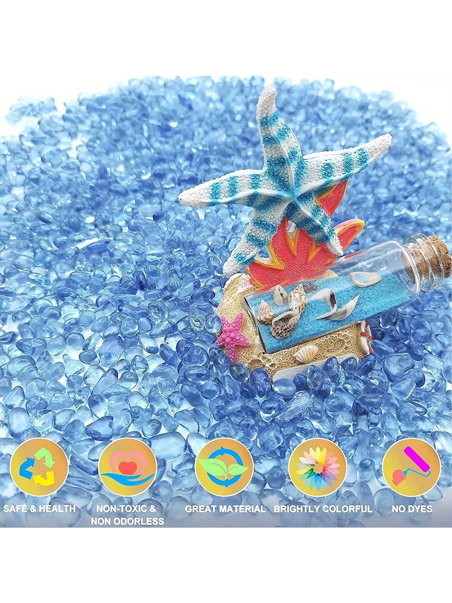 Cascalho de vidro azul 3 4mm d - Marine Aquarium Gravel avaliação e preço