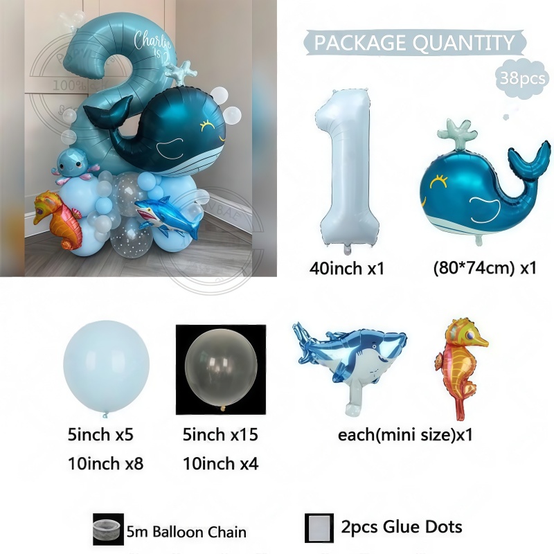 Conjunto de 38 Balões Temático - Marine Aquarium Decorations avaliação e preço