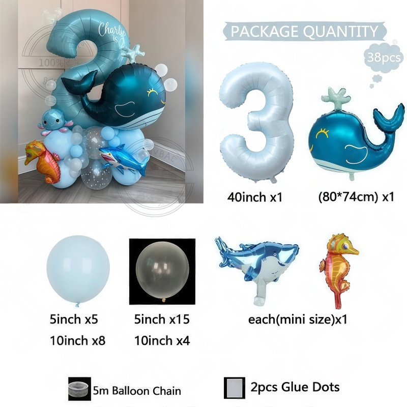 Conjunto de 38 Balões Temático - Marine Aquarium Decorations avaliação e preço